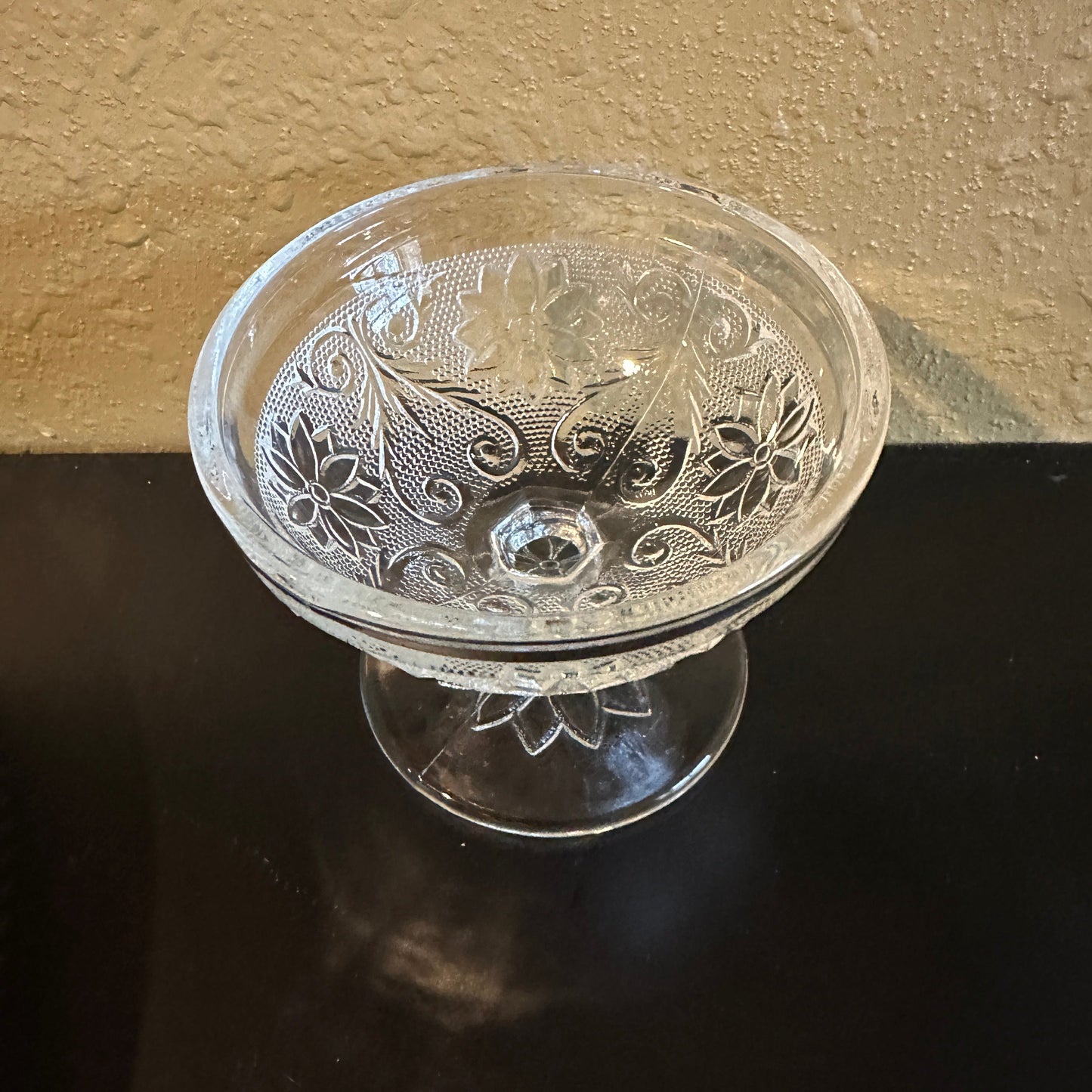 Indiana Glass Sandwich Clear Champagne Tall Sherbet Glasses