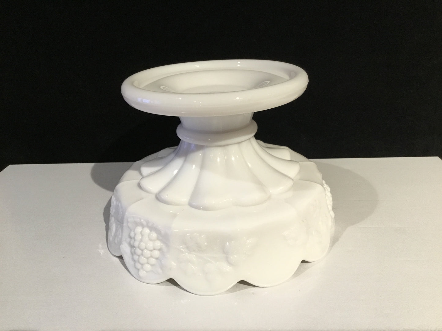 Westmoreland Paneled Grape Milk Glass Punch Bowl Stand