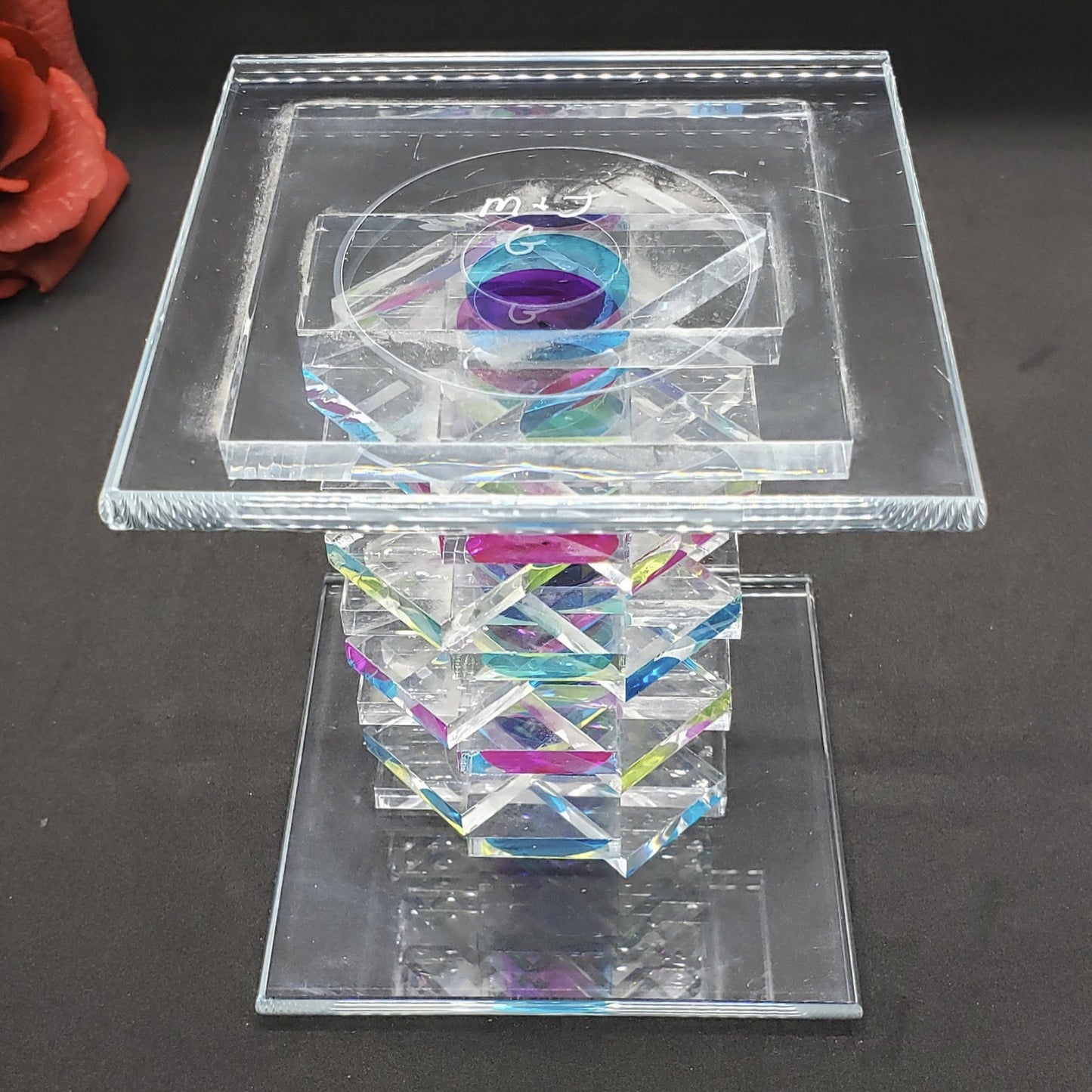 Dichroic Glass Structure Signed by M & J G