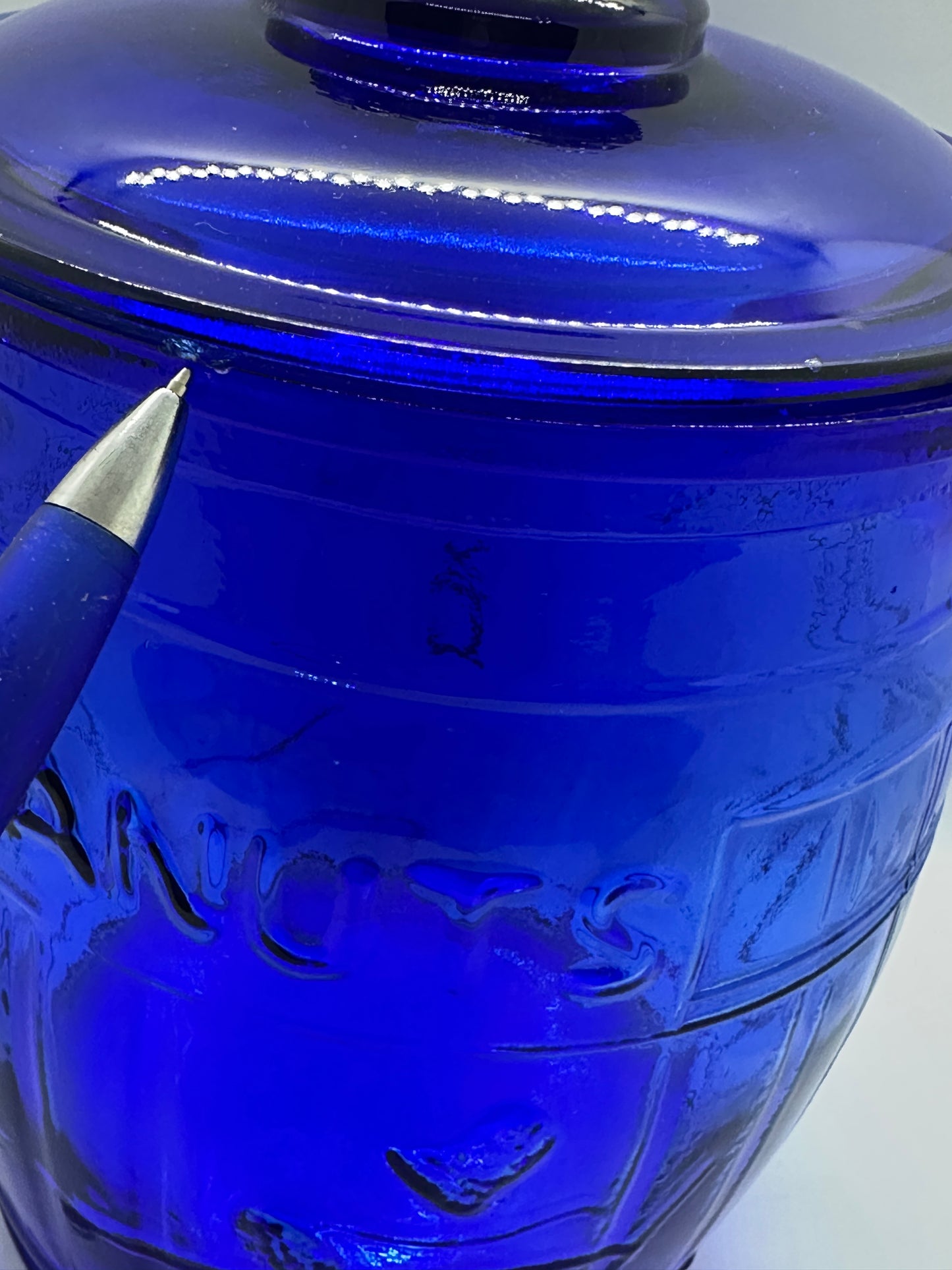 Planters Cobalt Blue Store Counter Jar, Running Peanuts