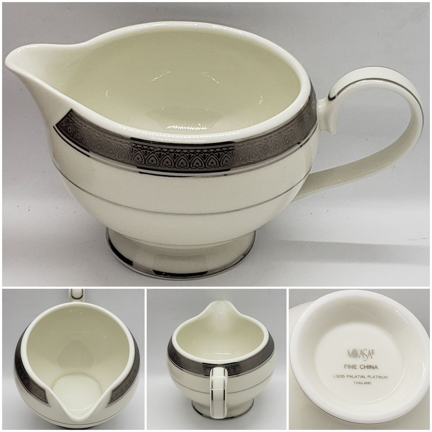 Mikasa Palatial Platinum Fine China Creamer #L3235