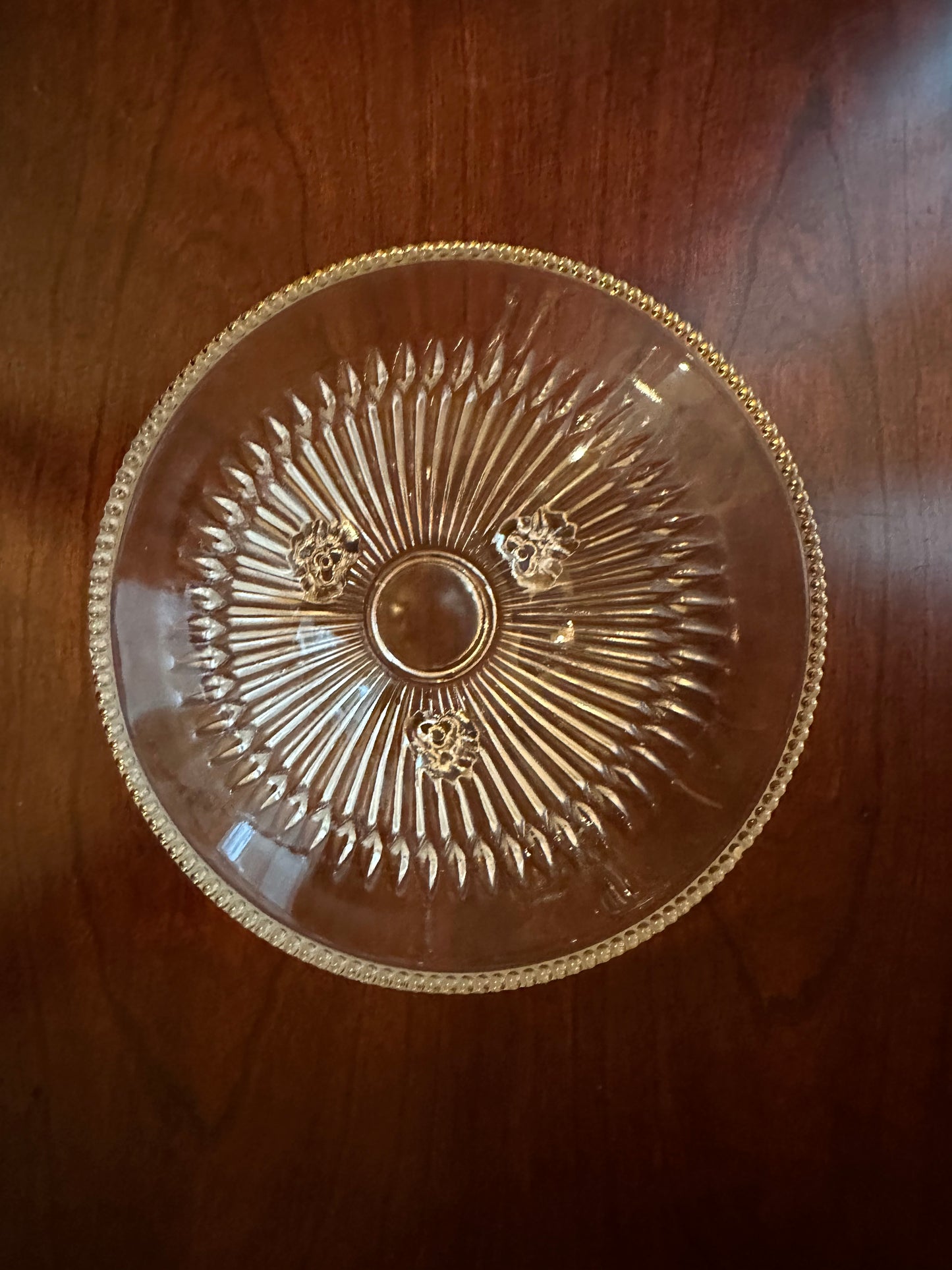 Jeannette Glass Three Footed Glass Bowl