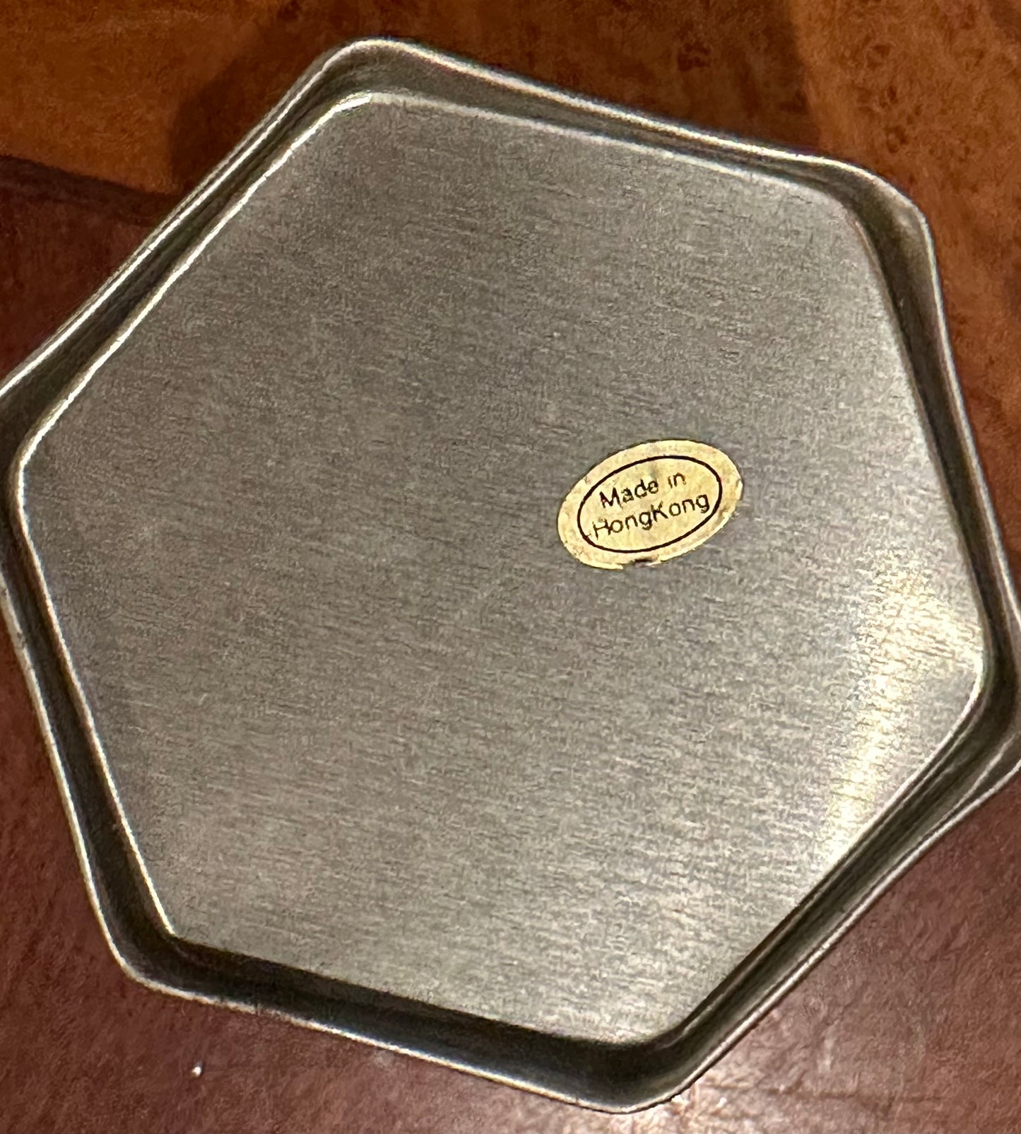Six Sided Lidded Peacock Tin