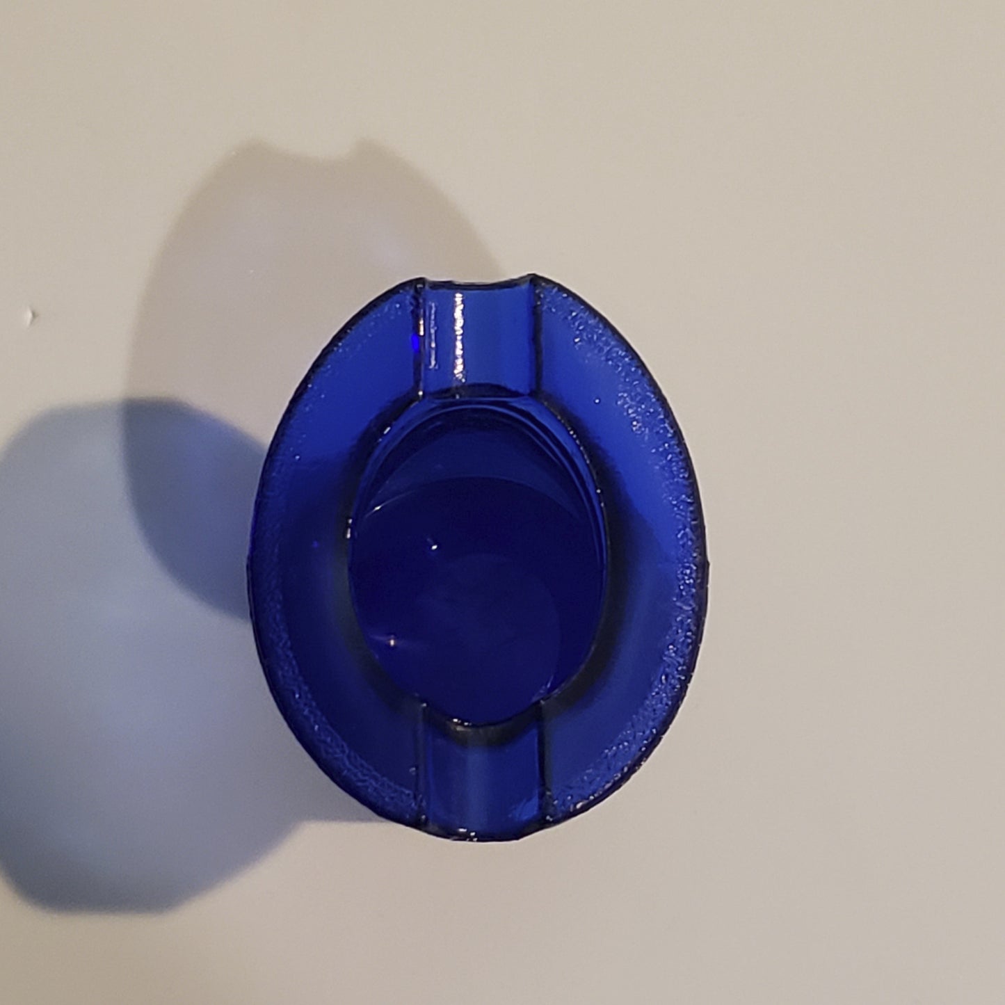 Depression Era Cobalt Blue Top Hat Glass Ashtray