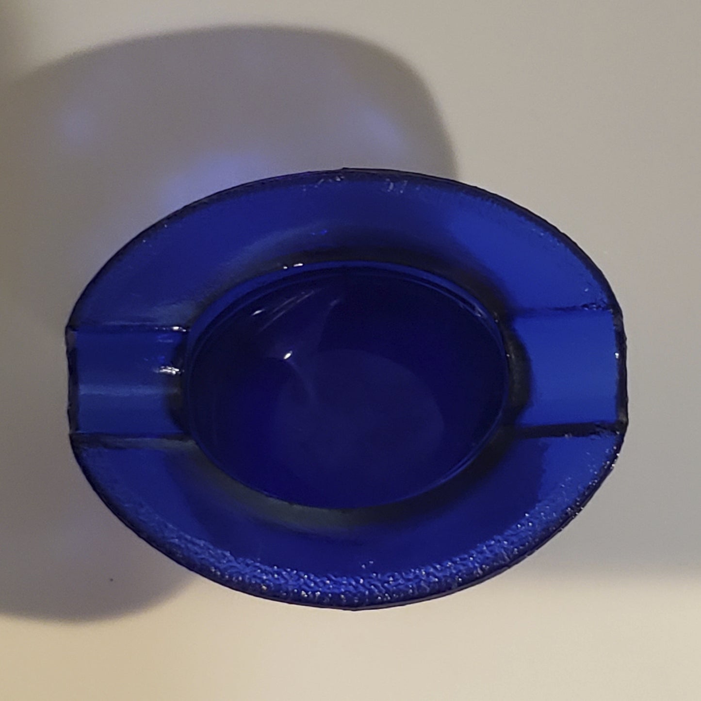 Depression Era Cobalt Blue Top Hat Glass Ashtray