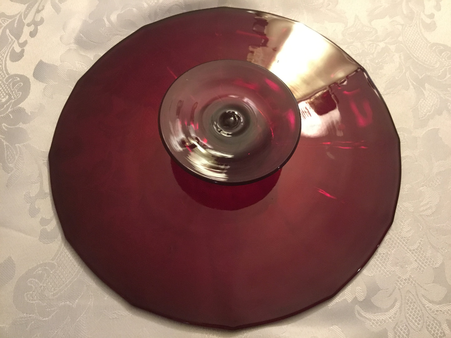 Ruby Red Handled Snack Server Tray