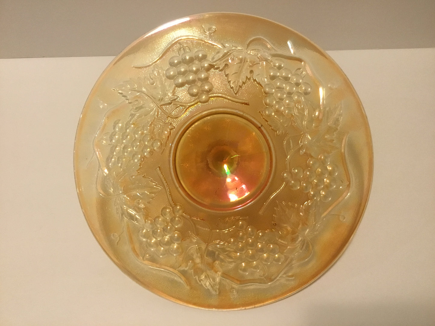 Vintage 1960s Carnival Glass Handled Tray/Sandwich Serving Plate