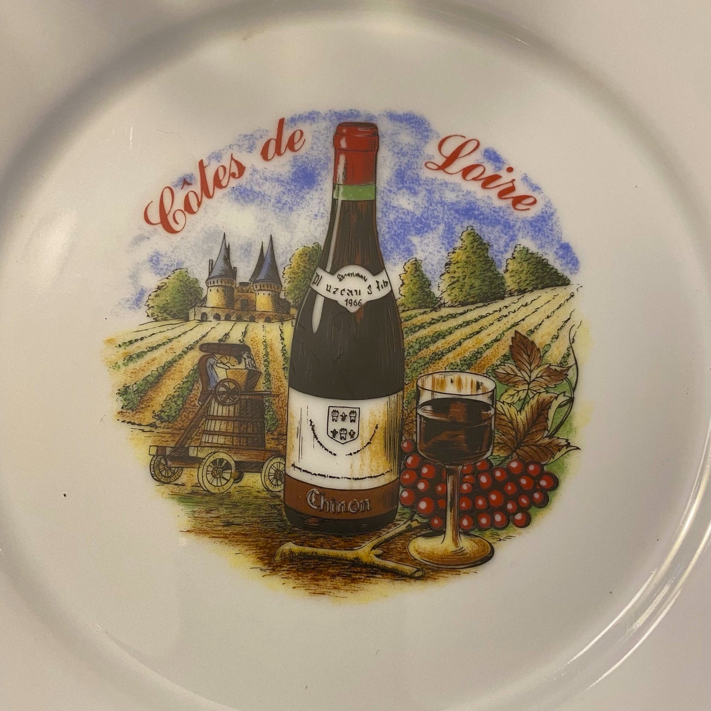 Limoges Porcelaine De Sologne Wine & Cheese Plates, Set of 6