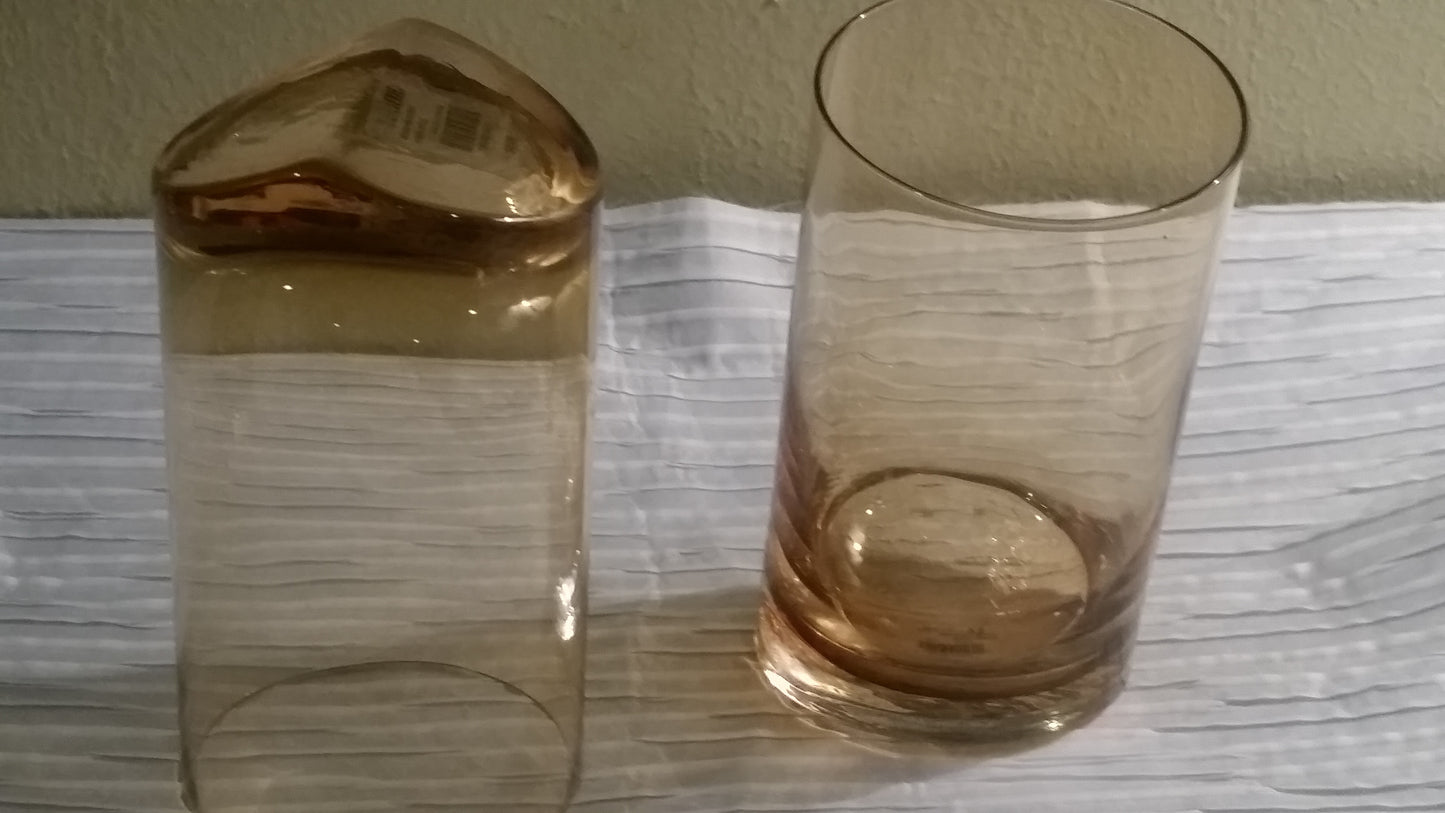 Z Gallerie Rock HB Amber Glasses, Set of 2