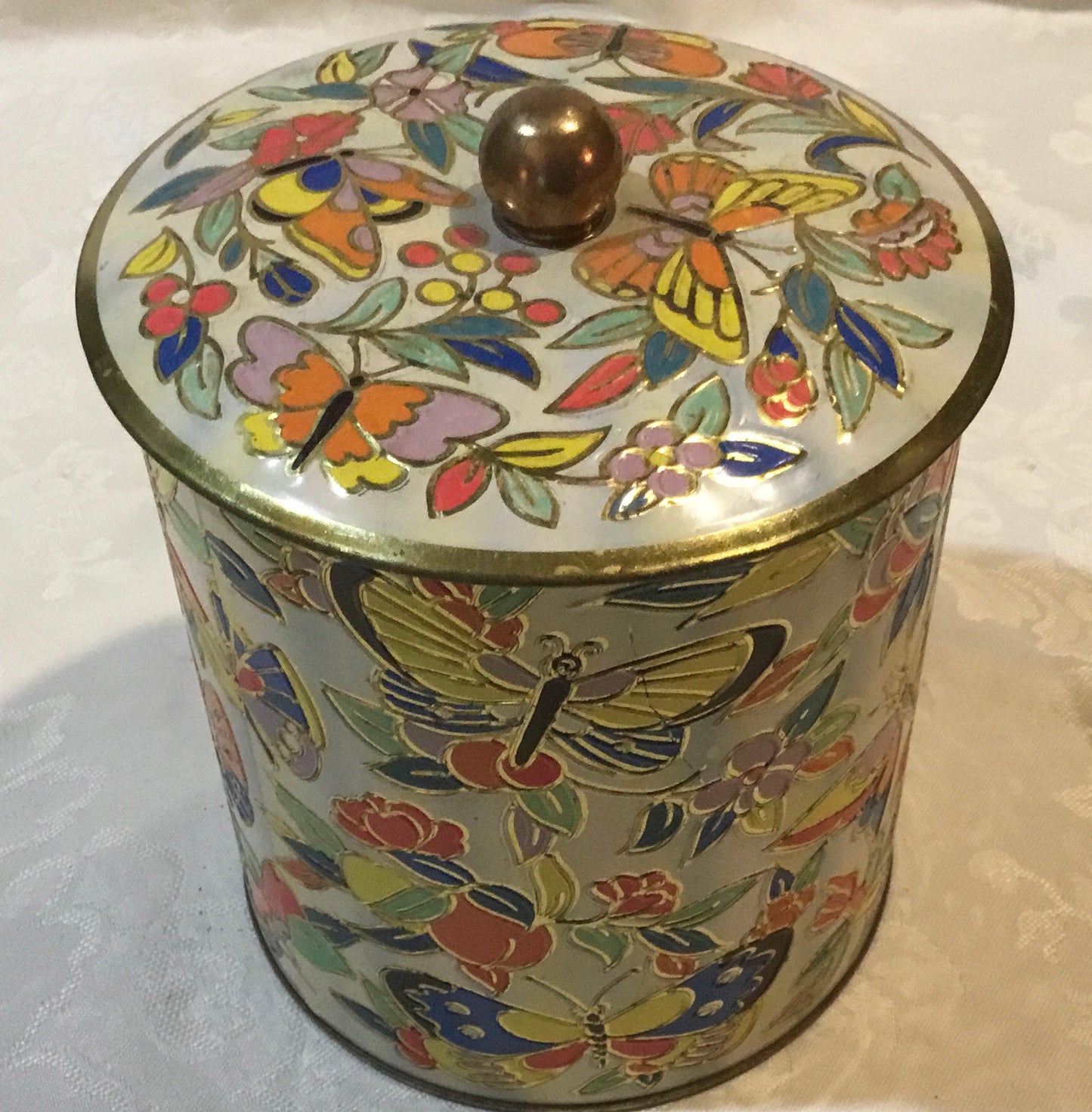 Butterfly Tin, Designed by Daher, Long Island, N. Y. Made in England