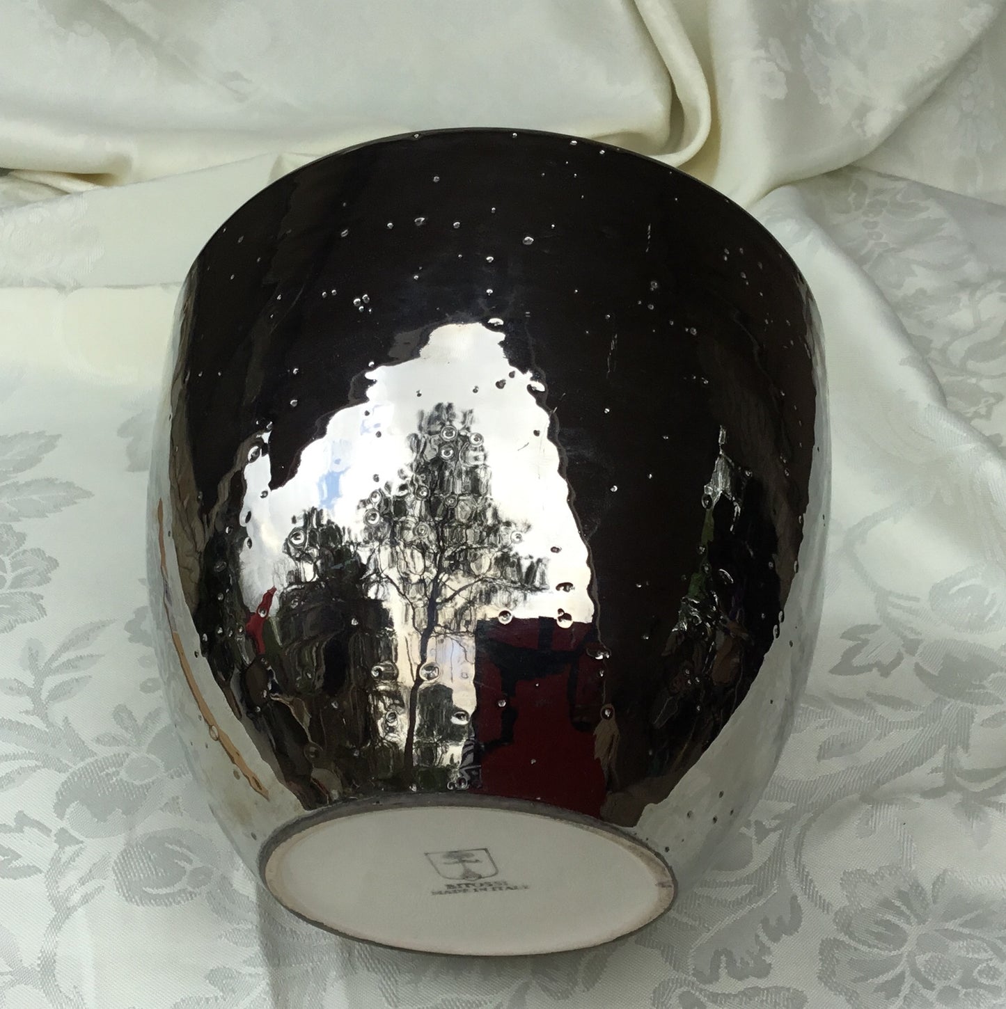 Bitossi Silver Chrome Art Italian Pottery Vase