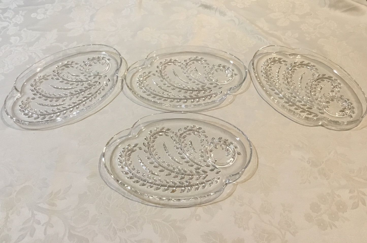 Homestead Snack Plates by Federal Glass, Set of 4 - no cups