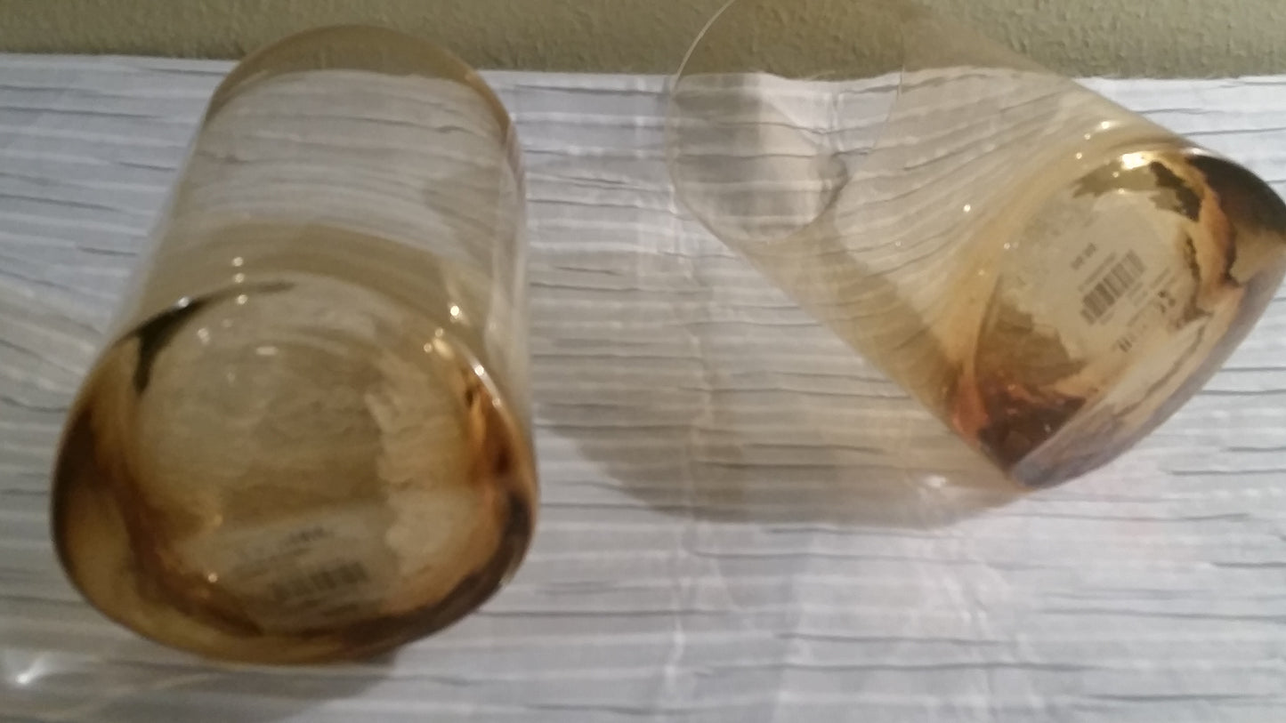 Z Gallerie Rock HB Amber Glasses, Set of 2
