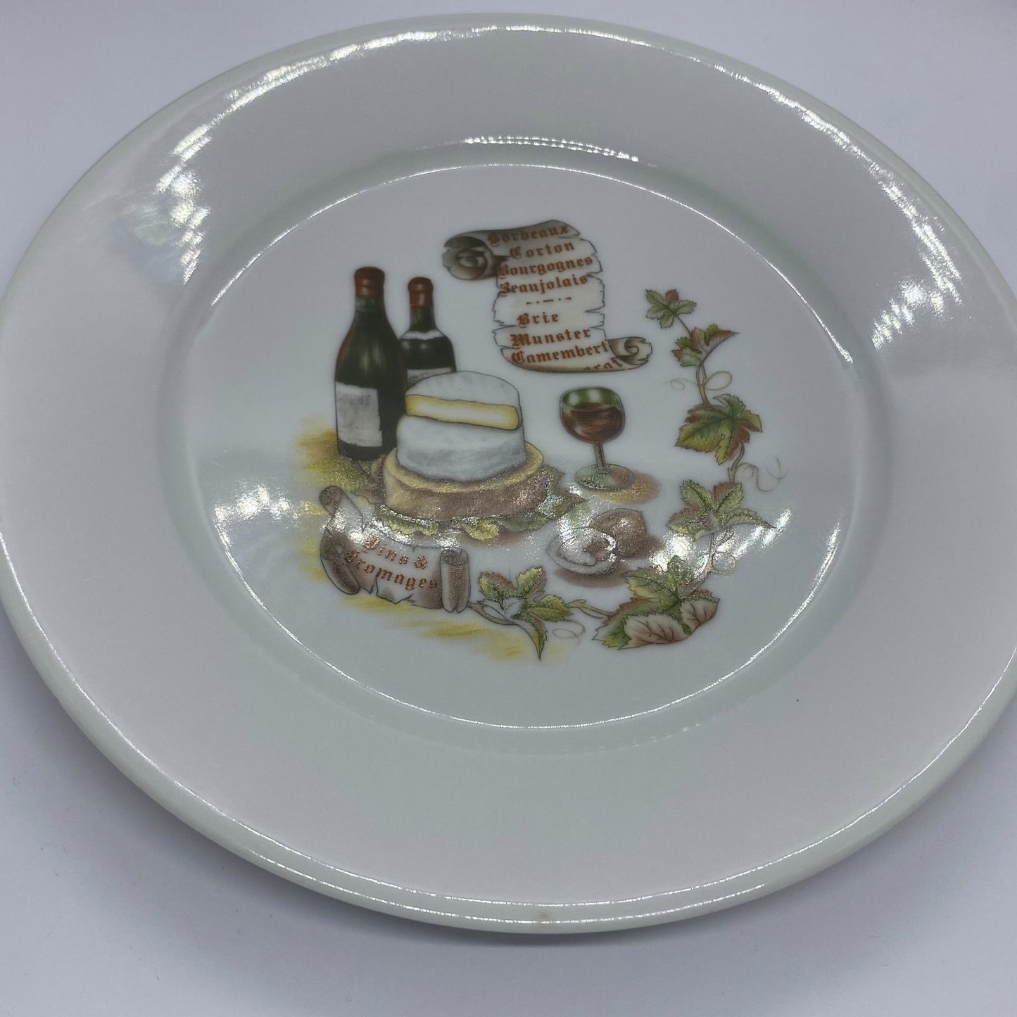 Limoges Porcelaine De Sologne Wine & Cheese Plates, Set of 6