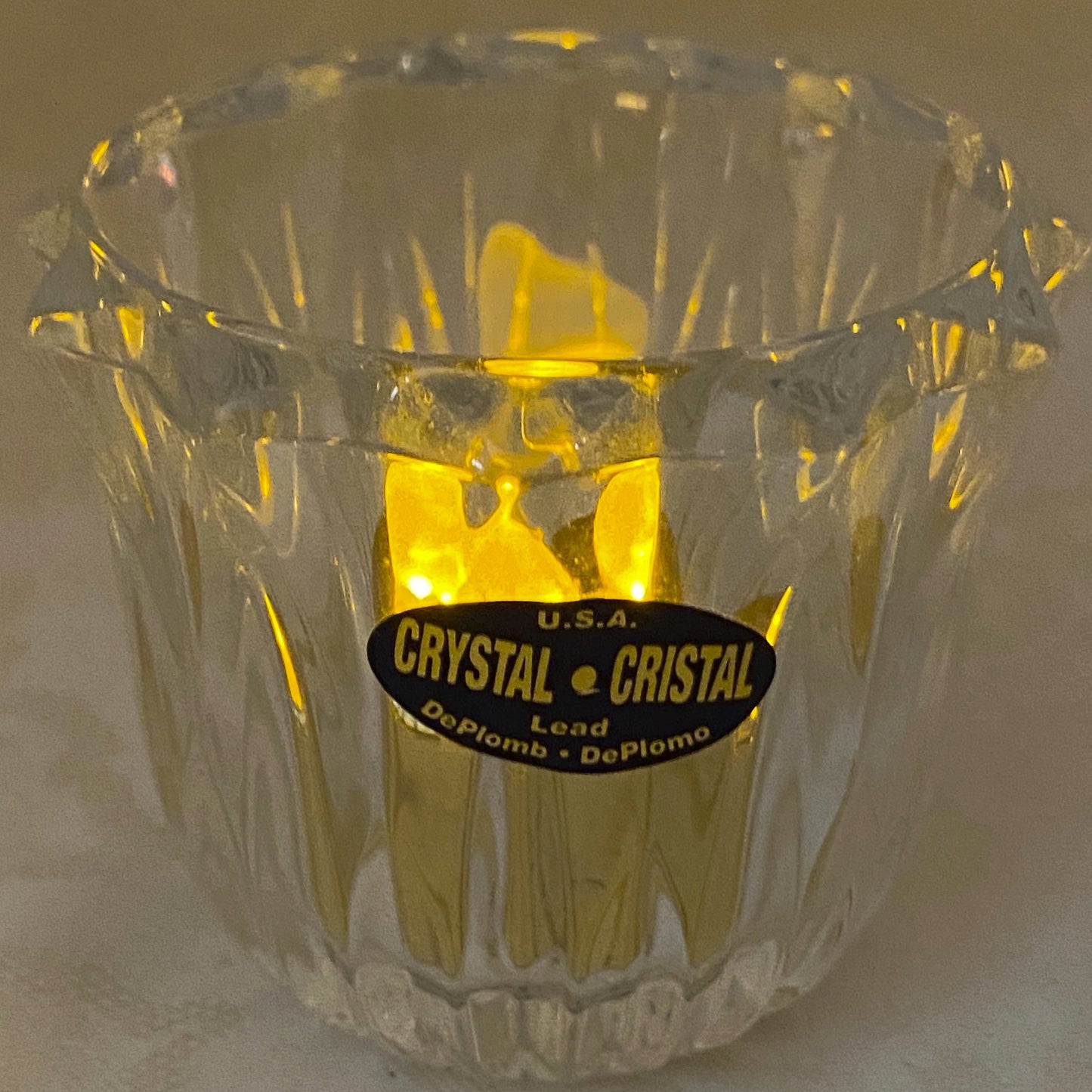 U.S.A. Deplomb Deplomb Lead Crystal Votive Candle Holder