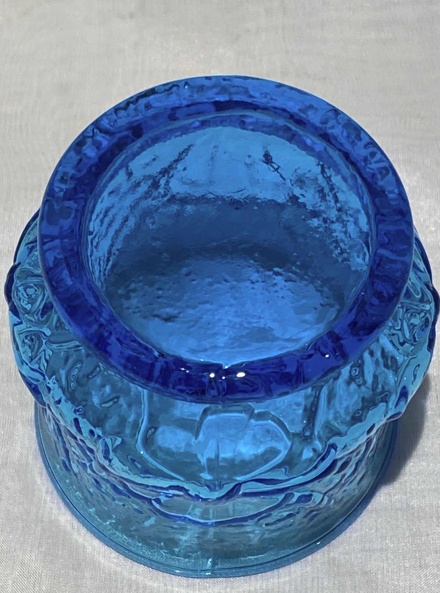 Old Fashioned Rain flower Laser Blue Glasses by Anchor Hocking