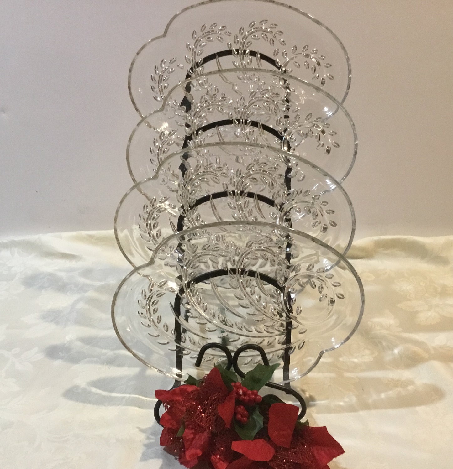 Homestead Snack Plates by Federal Glass, Set of 4 - no cups