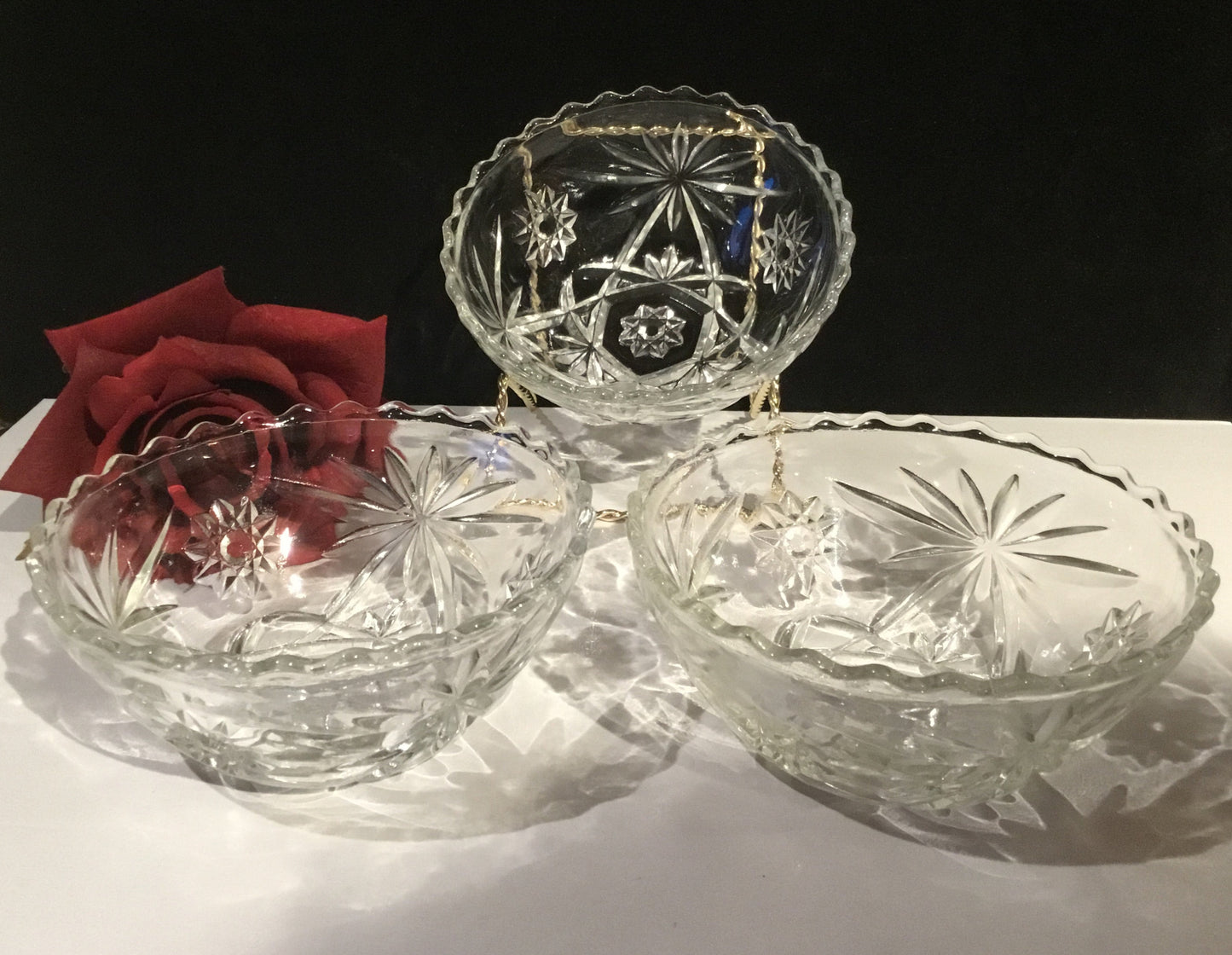 Anchor Hocking Star of David 5" Crimped Salad Bowls