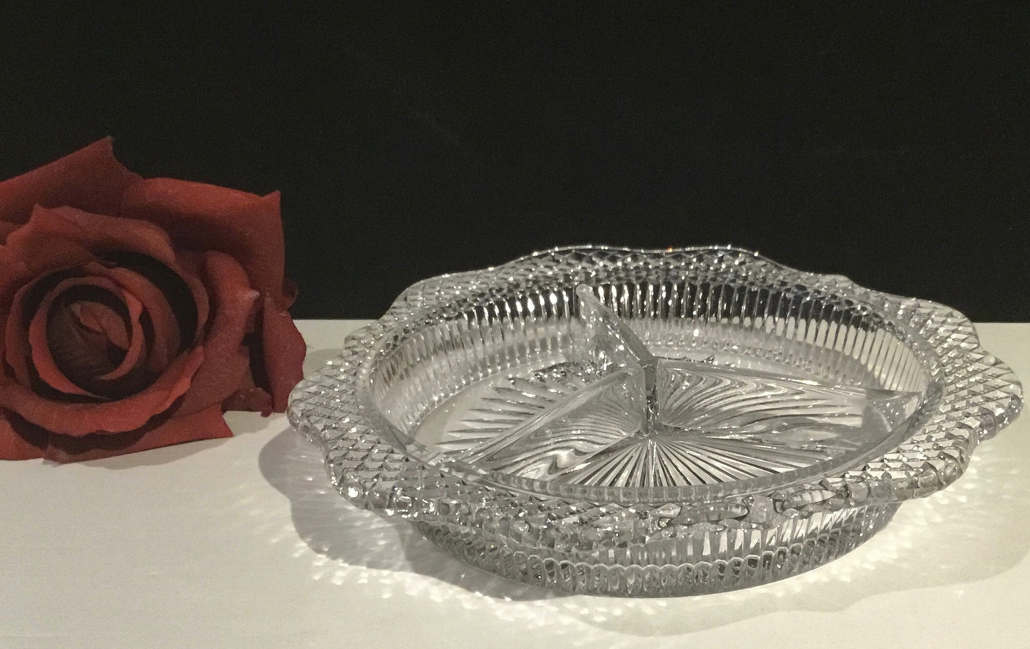 3 Part Relish English Hobnail Clear by Westmoreland