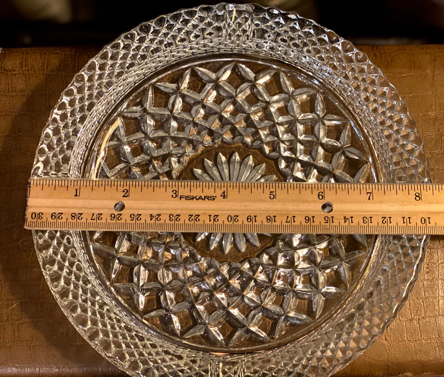 Vintage Anchor Hocking Wexford Pattern Clear Glass Large Ashtray