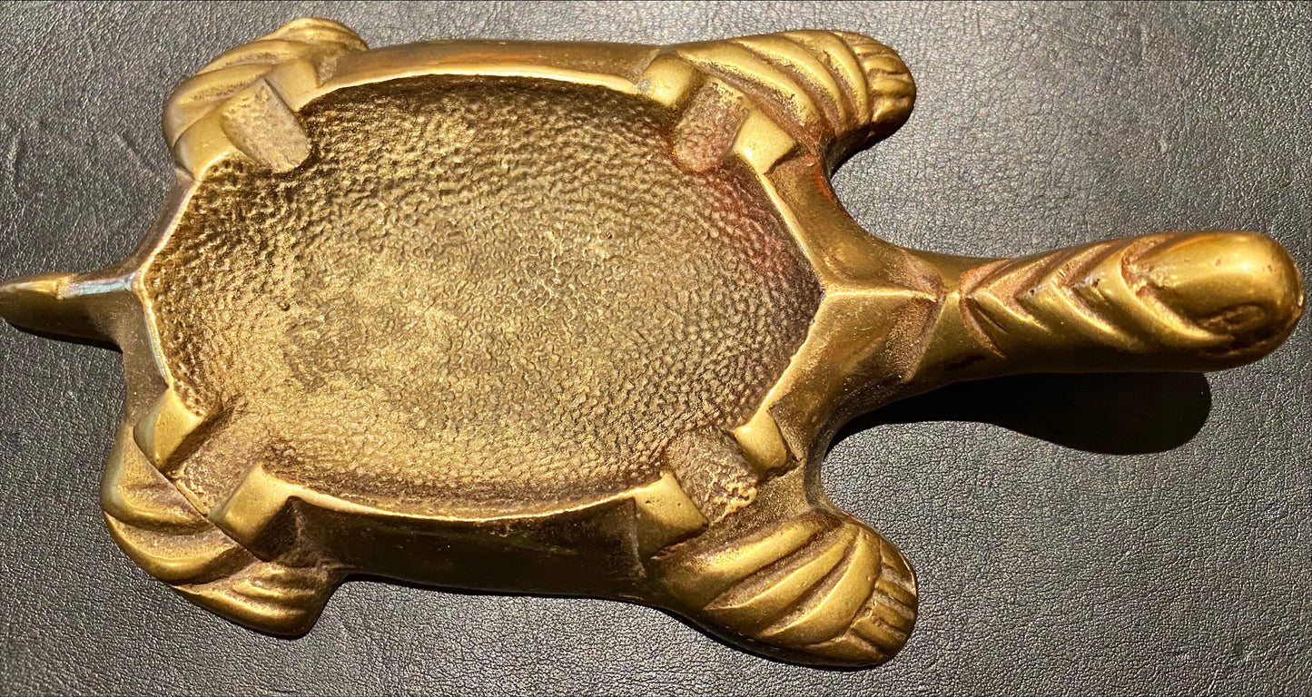 Brass Turtle Ashtray