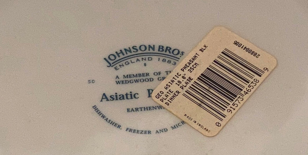 Asiatic Pheasant Black by Johnson Brother China