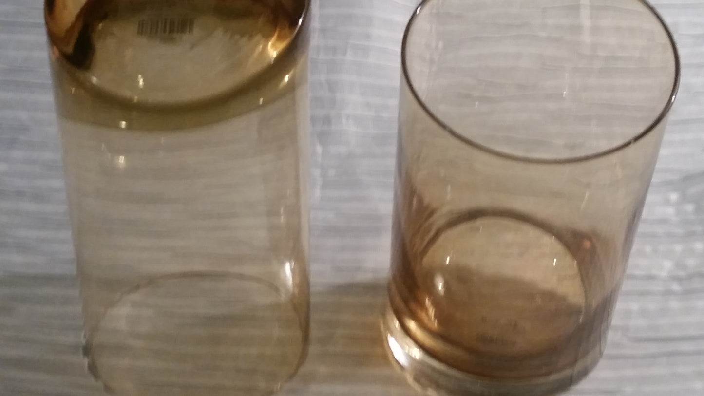 Z Gallerie Rock HB Amber Glasses, Set of 2