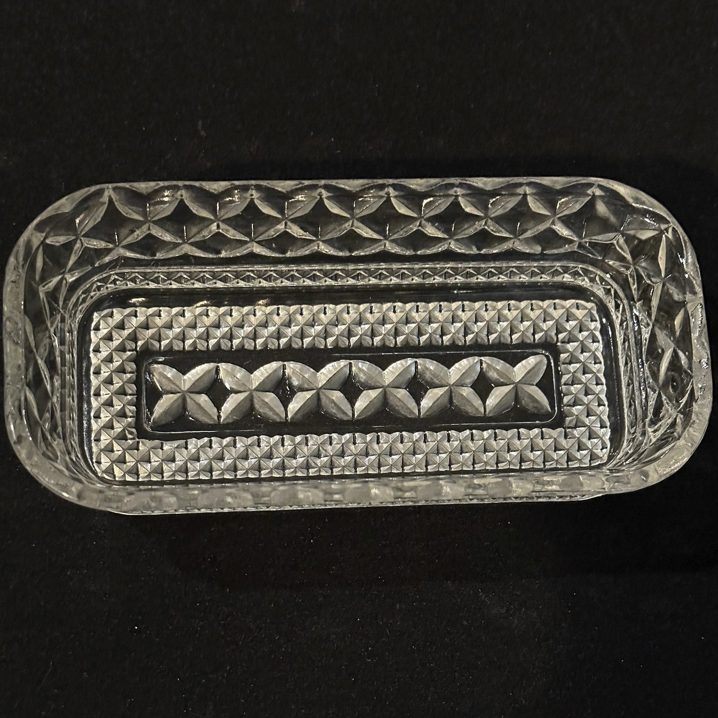 Anchor Hocking Glass - Wexford Clear Pattern - Butter Dish Lid only