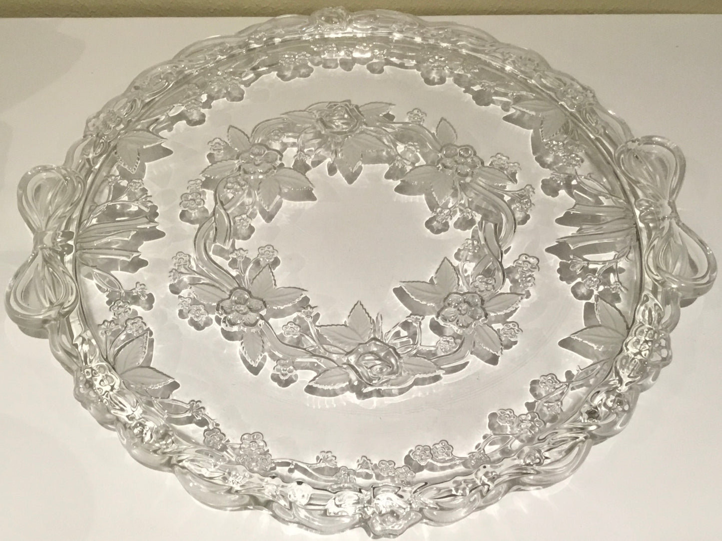 MIKASA ORIGINAL WALTHER GLAS "ANGELIQUE" CAKE CRYSTAL GLASS PLATE