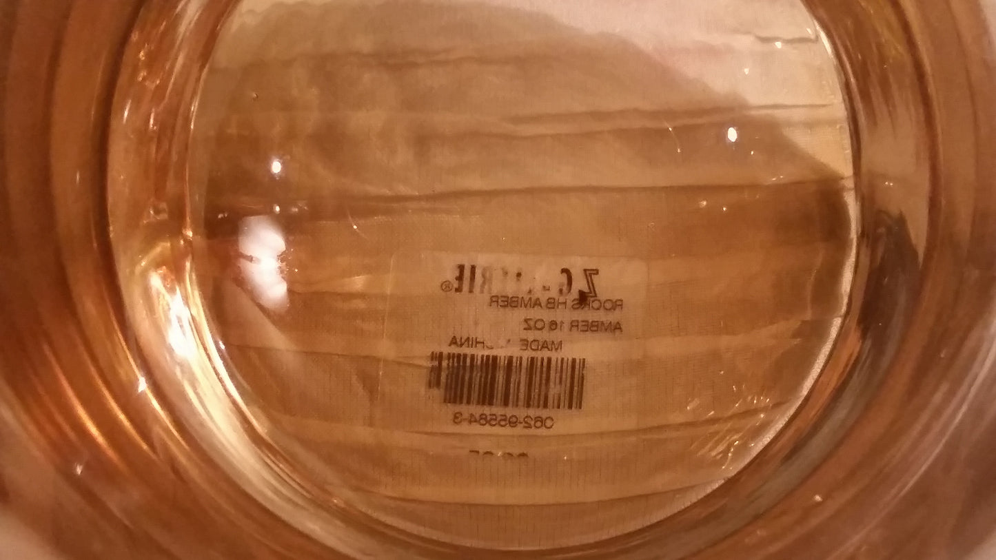 Z Gallerie Rock HB Amber Glasses, Set of 2