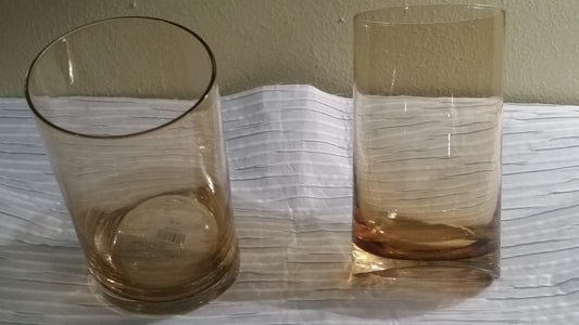 Z Gallerie Rock HB Amber Glasses, Set of 2
