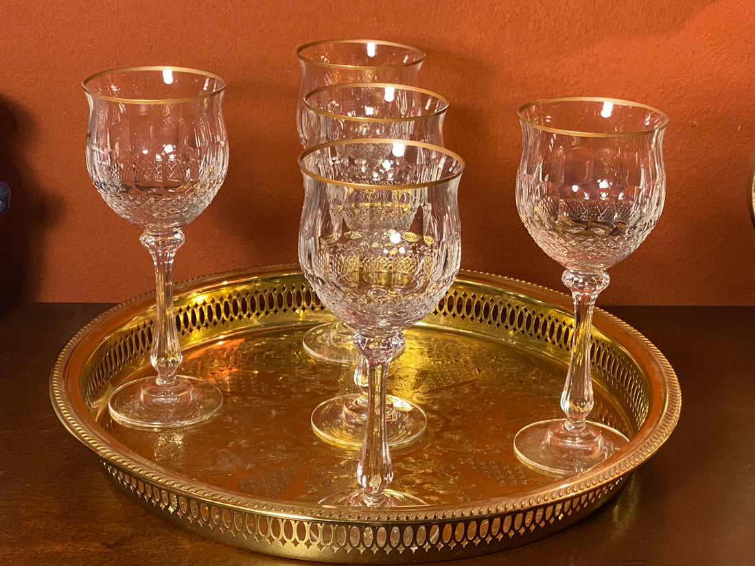 Gold Crown Wine Glasses by Mikasa - Blown Glass