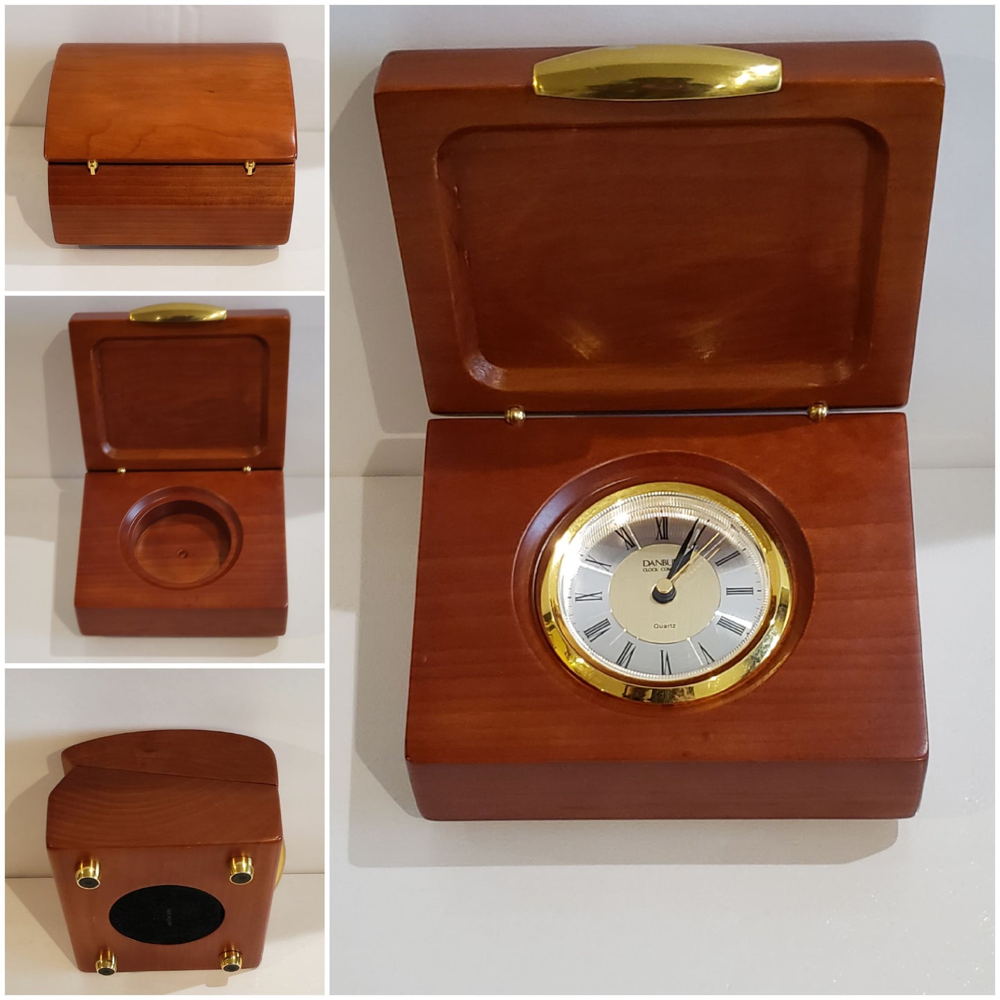 Danbury Mahogany Finish Quartz Desk Clock