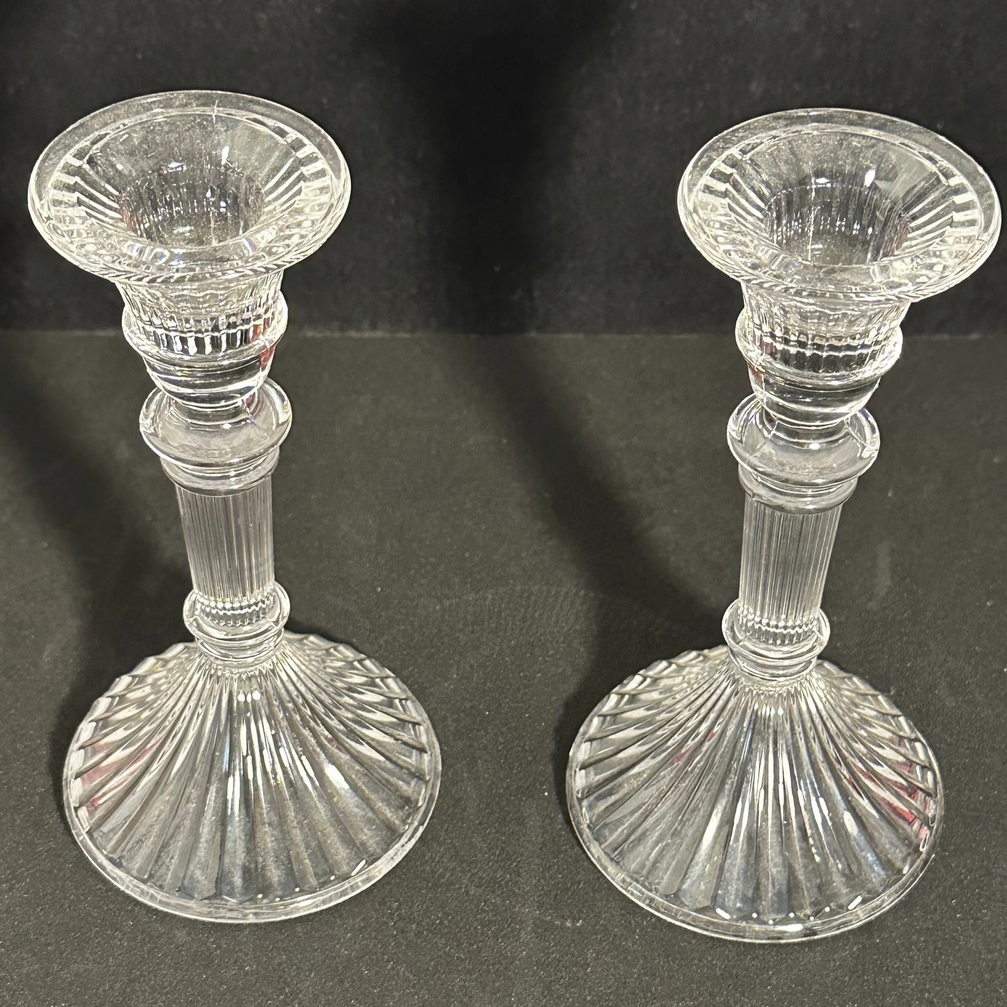 Towle Old Colonial Consoles Crystal Candlesticks