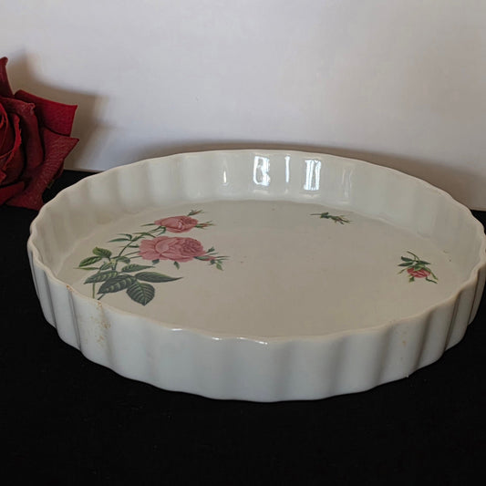 Christineholm 9” Rose Decorative Quiche Dish
