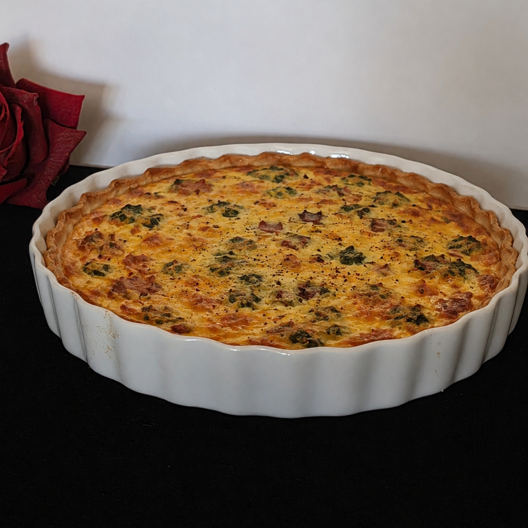 Christineholm 9” Rose Decorative Quiche Dish