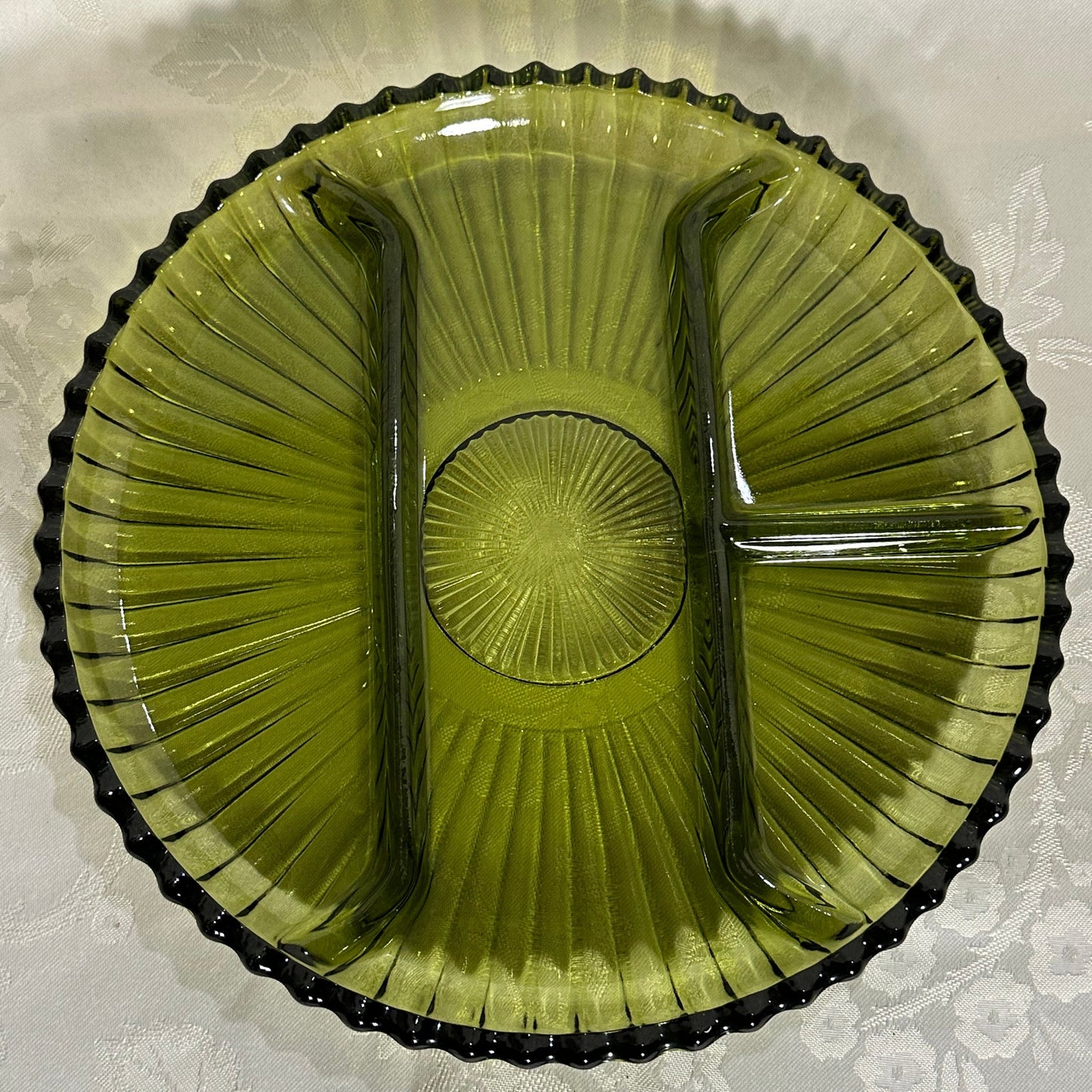 Vintage Indiana Glass 4 Section Relish Plates
