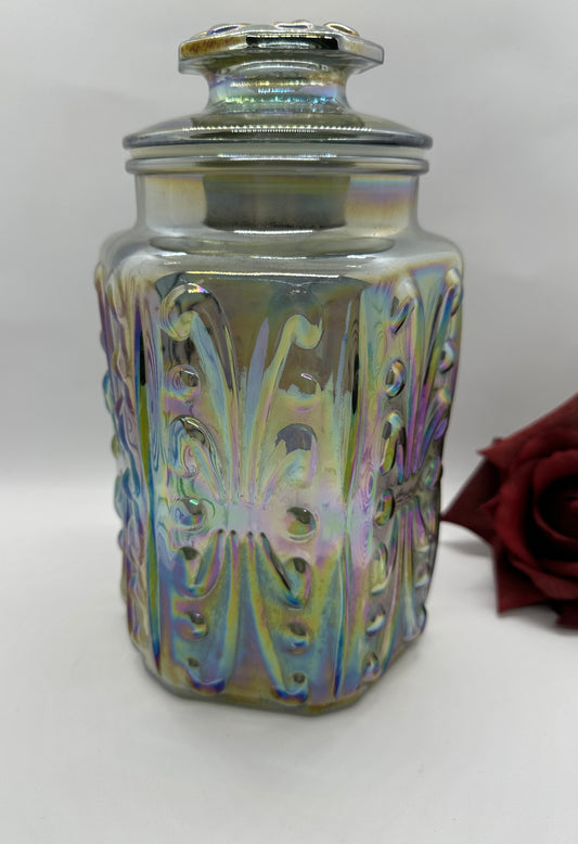 Vintage LE Smith Iridescent Canister / Apothecary Jar