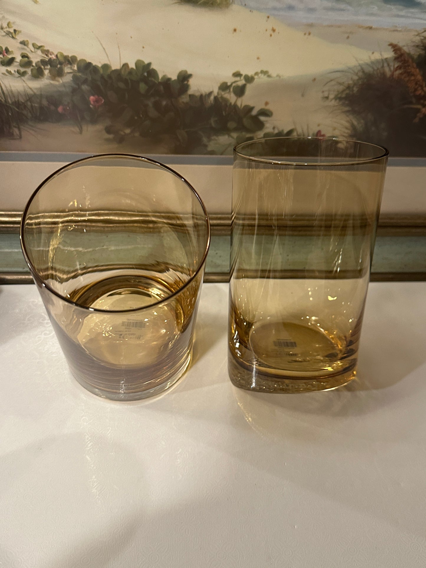 Z Gallerie Rock HB Amber Glasses, Set of 2