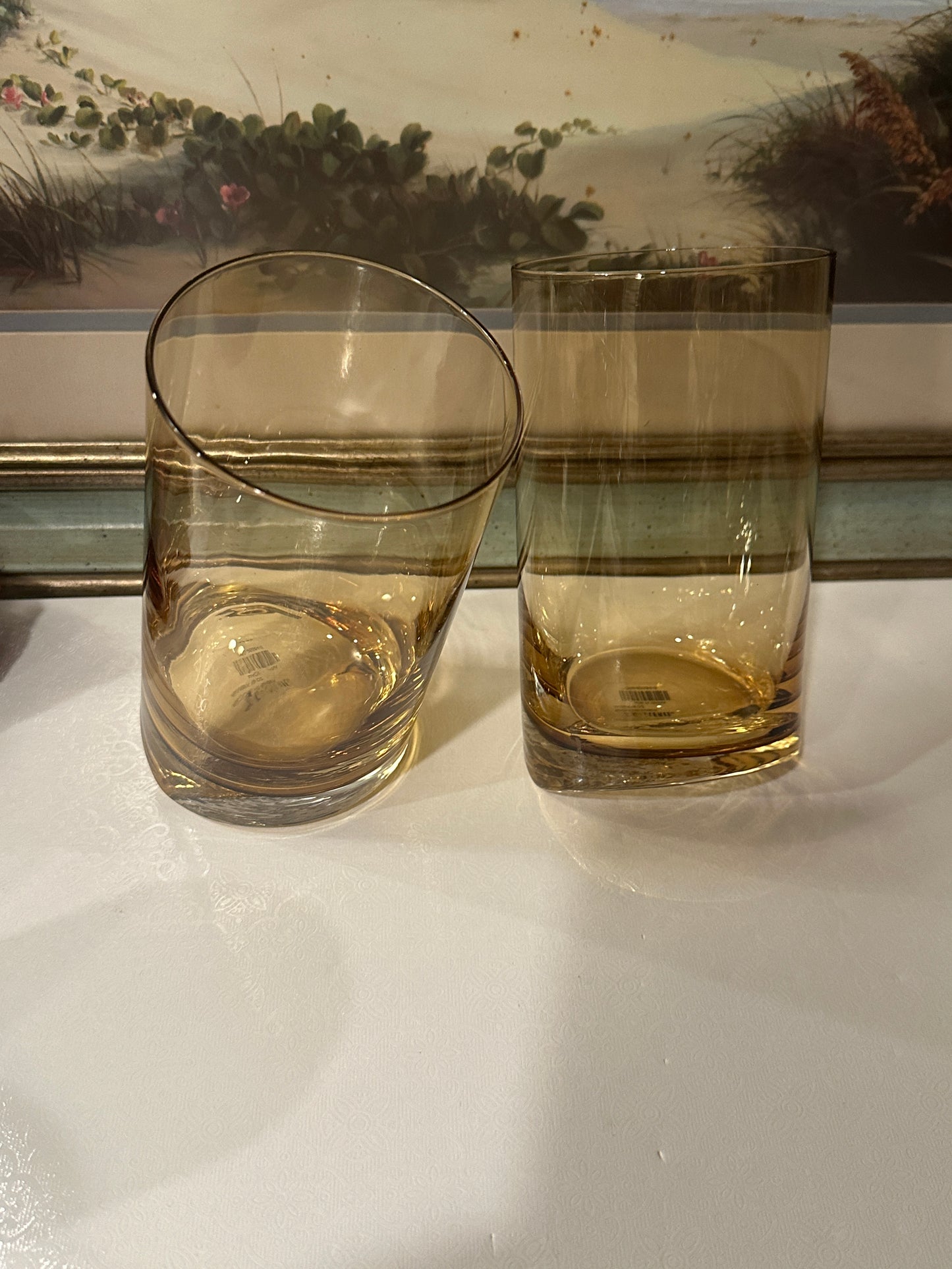 Z Gallerie Rock HB Amber Glasses, Set of 2