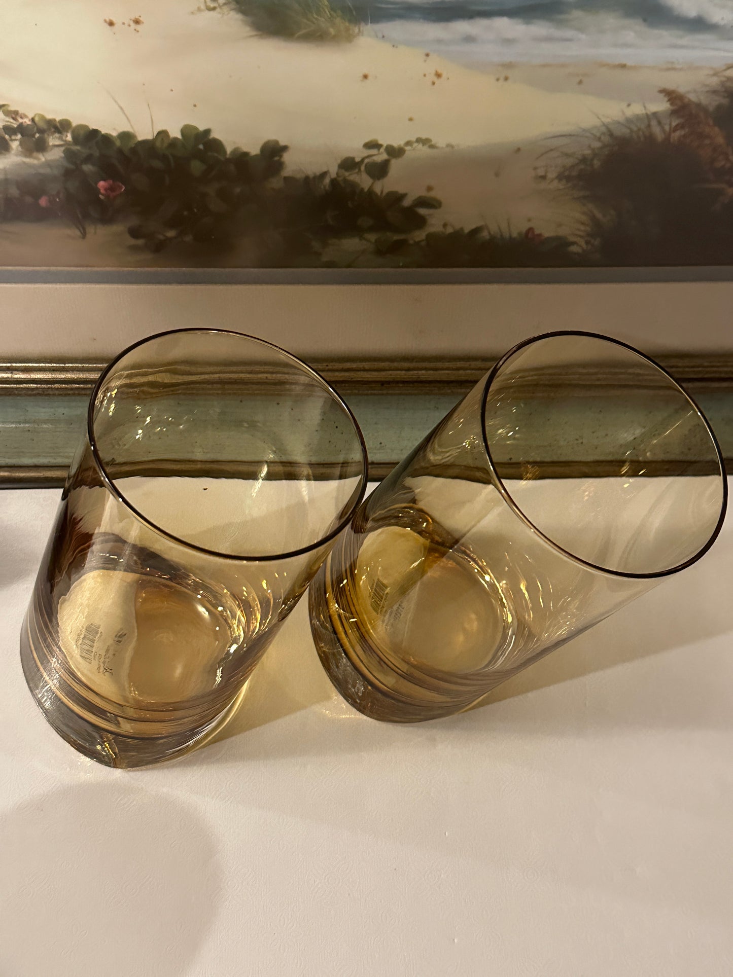 Z Gallerie Rock HB Amber Glasses, Set of 2