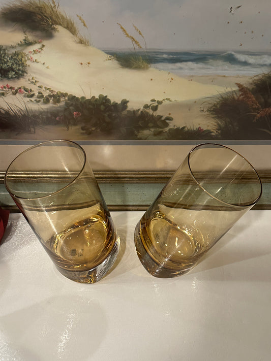 Z Gallerie Rock HB Amber Glasses, Set of 2
