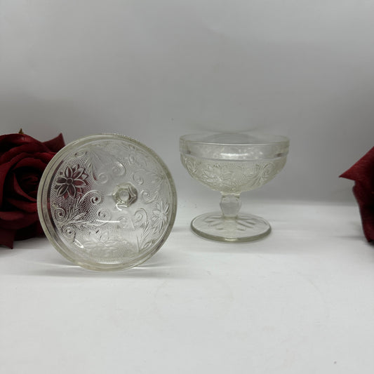 Clear Sandwich Champagne Tall Sherbet Glasses by Anchor Hocking - Set of 2