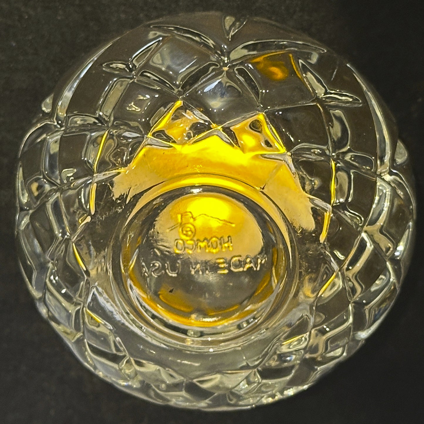 Vintage Pair Homco Heavy Crystal 2.5" Tea Light Round Candle Holders