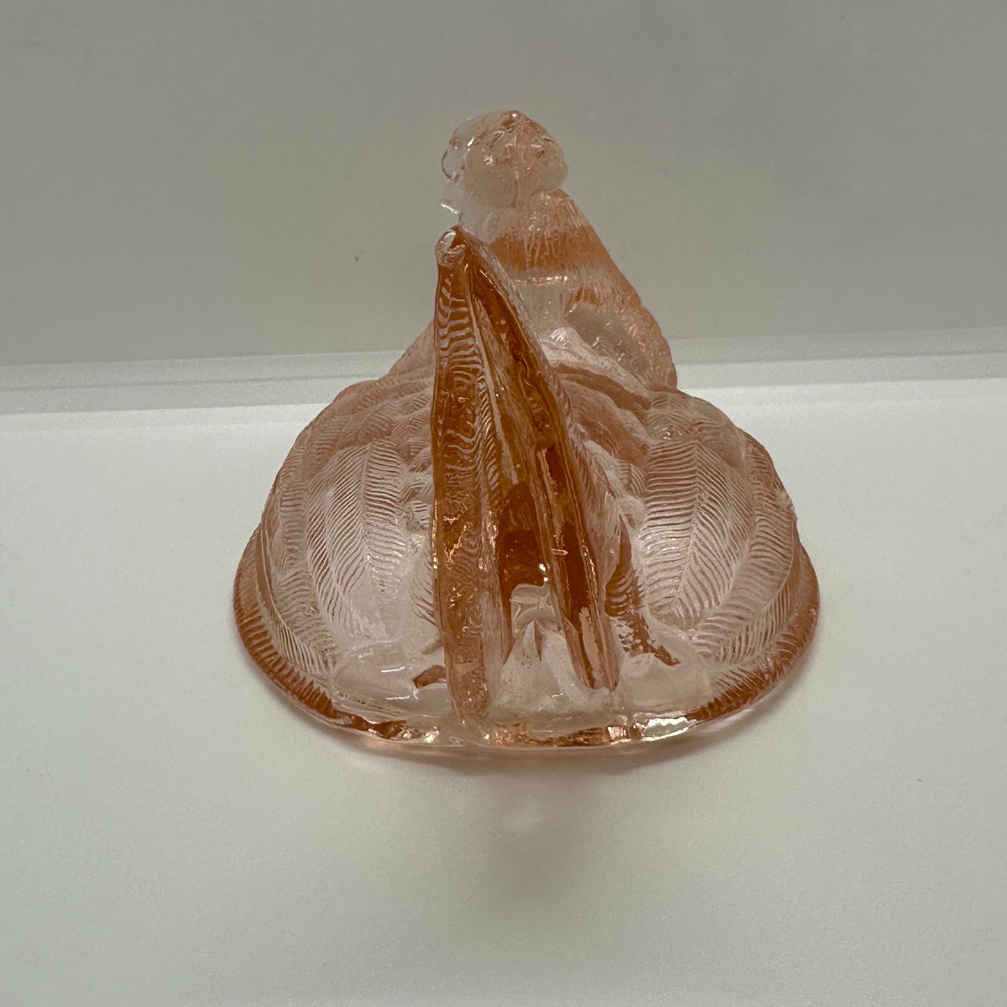 Iridescent Pink / Peach Glass Hen on The Nest Replacement Top Only