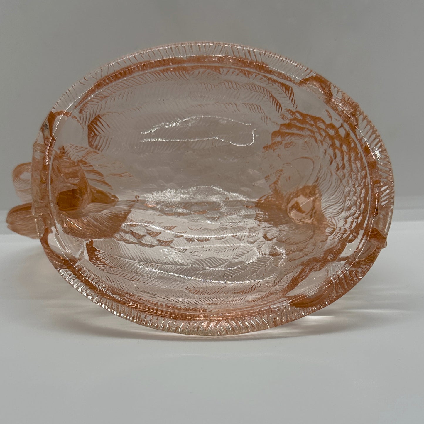 Iridescent Pink / Peach Glass Hen on The Nest Replacement Top Only