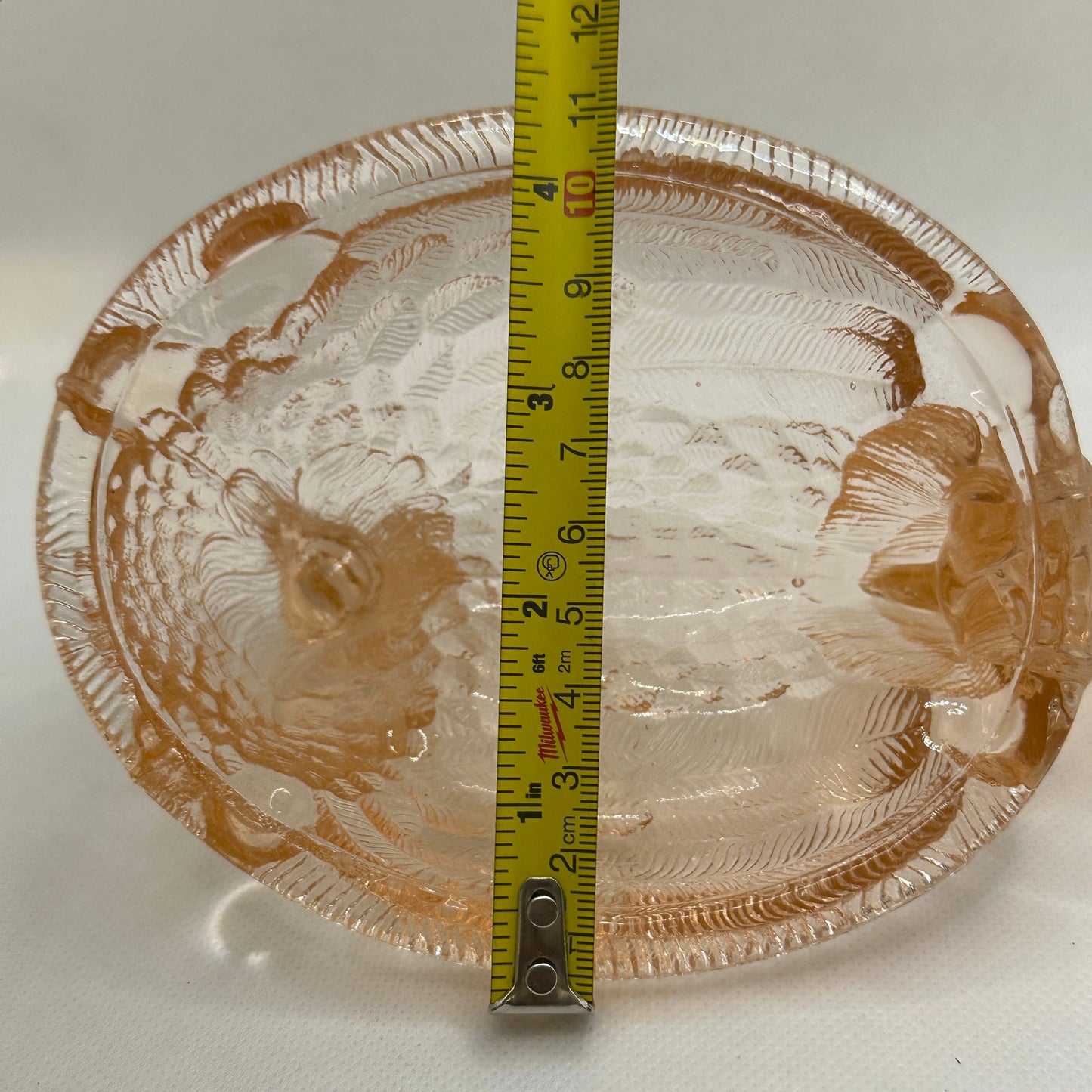 Iridescent Pink / Peach Glass Hen on The Nest Replacement Top Only