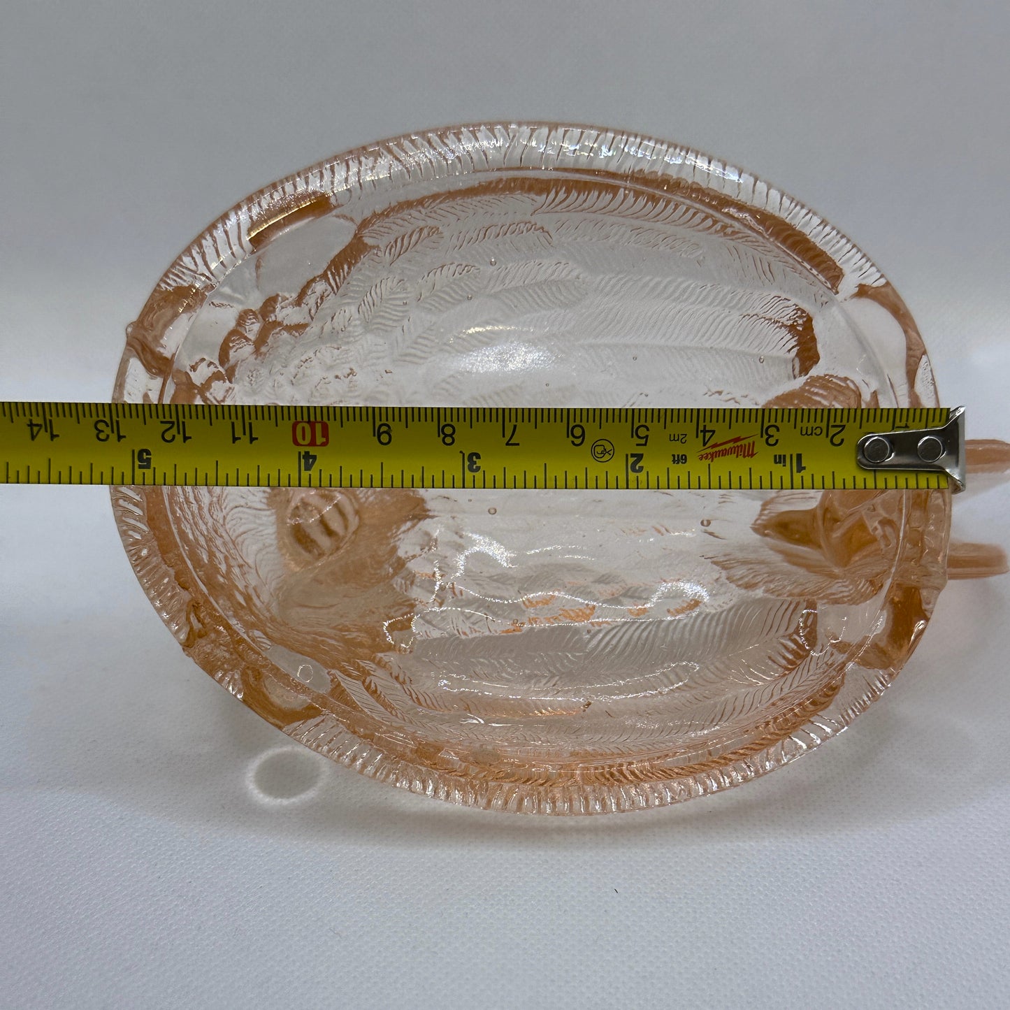 Iridescent Pink / Peach Glass Hen on The Nest Replacement Top Only