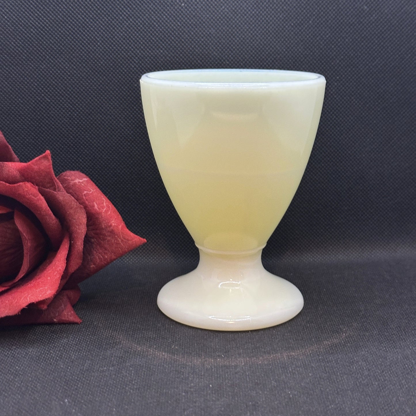 Signed "McKee Mark" Vaseline Uranium Custard Footed Cup