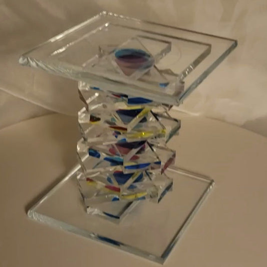 Dichroic Glass Structure Signed by M & J G